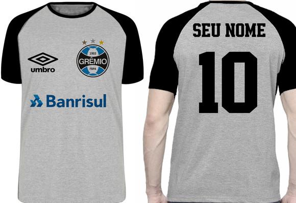 camiseta blusa futebol personalizada nome time Grêmio