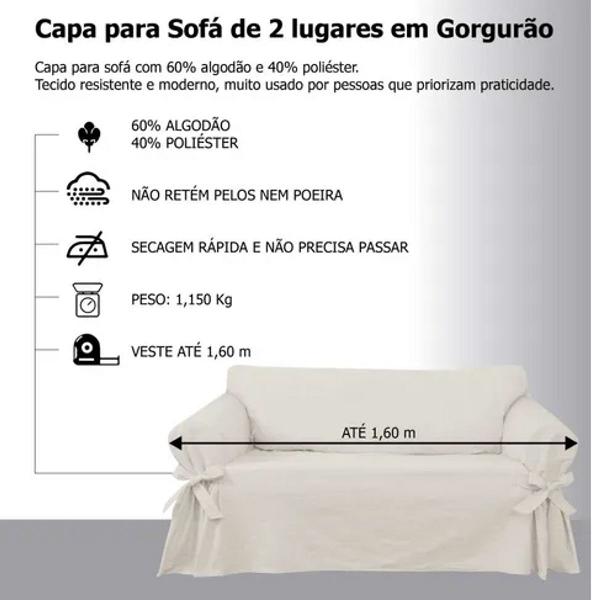 capa de sofá de 2 lugares