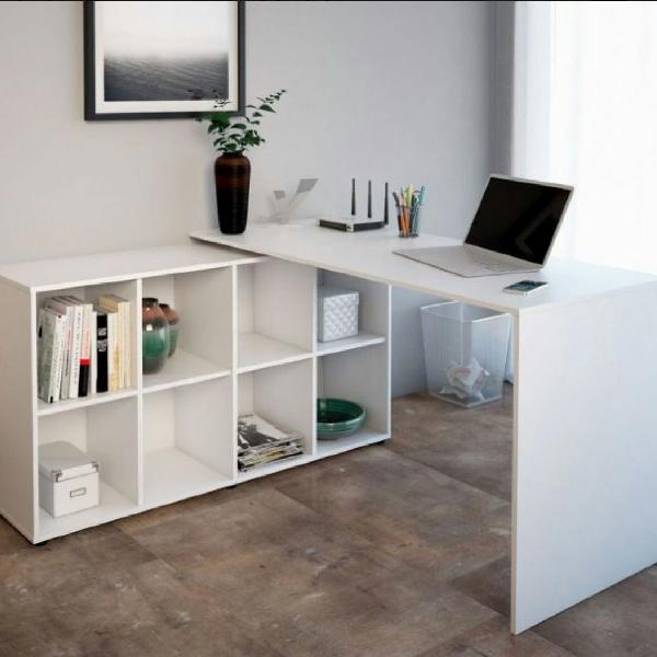 mesa de escritório MDF, escrivaninha branca