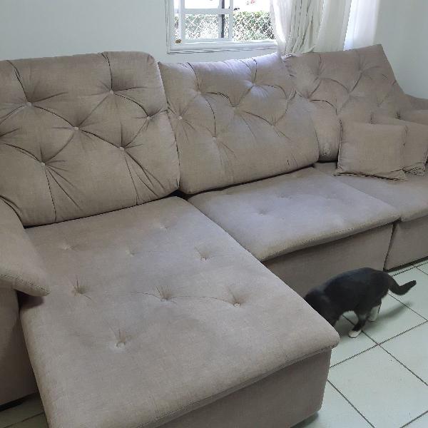 sofá 6 lugares, reclinável, 3 metros, chaise, resistente a