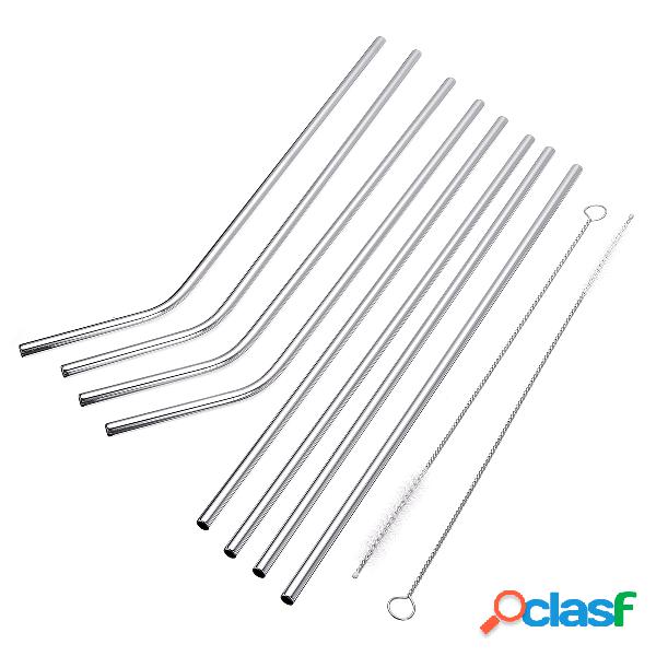 10 Pcs Palhinhas Reutilizáveis 304 Palha De Metal De Aço