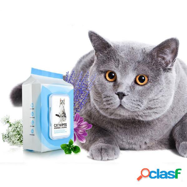 100 Pçsset Pet Cat Cachorro Toalhetes Molhados Orelhas de