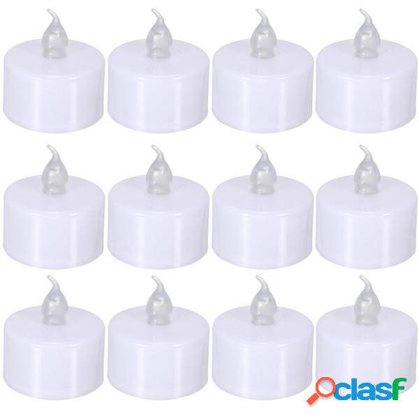 12pcs Cor sem fogo LED Tealight Chá Velas Lâmpada de