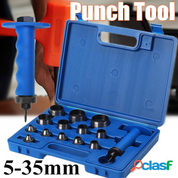 14pcs 5mm a 35mm Punhos ocos de borracha de couro para