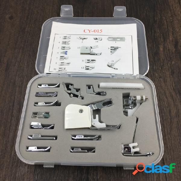 15Pcs Máquina de costura doméstica Foot Presser Feet Kit