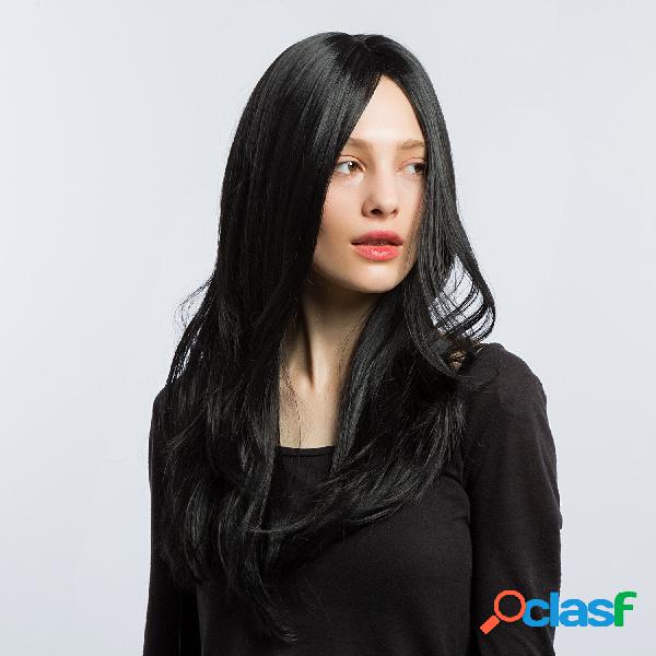 24 polegadas sintético Cabelo preto longo em linha reta