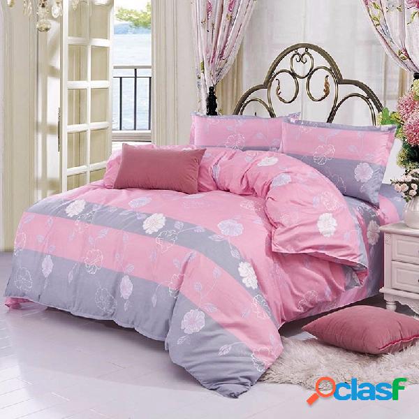 3 / 4PCS Pink Cotton Plain Flower Reactive impressão da