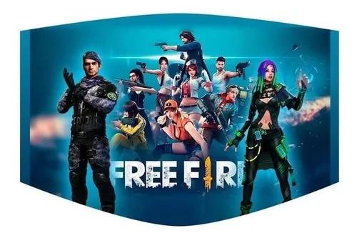 3 Máscara Infantil Free Fire Tecido Duplo