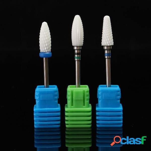 3 estilos Broca de pregos de cerâmica Pedicure Manicure
