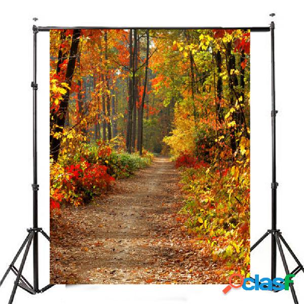 3X5FT Autumn Fall Forest Fotografia Fundo de vinil Studio