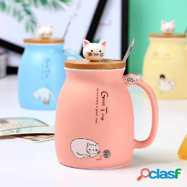 500ml Cerâmico caneca de café gato adorável Padrão copo