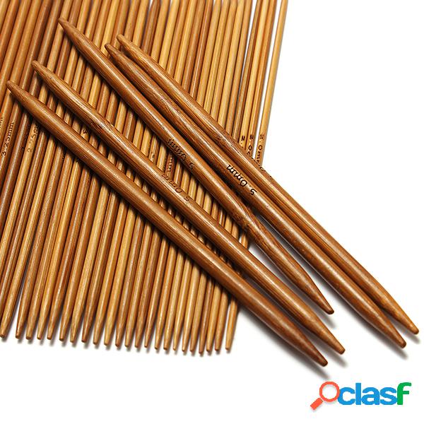 55pcs 11 tamanhos Carbonized Bamboo Double Pointed Knitting