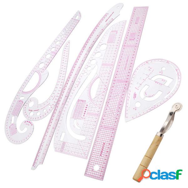6 Conjunto Claro Reta Curva Régua Desenho Linha Costura