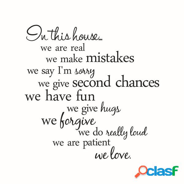 60X56CM Nesta Casa English Letter Proverbs Wall Stickers