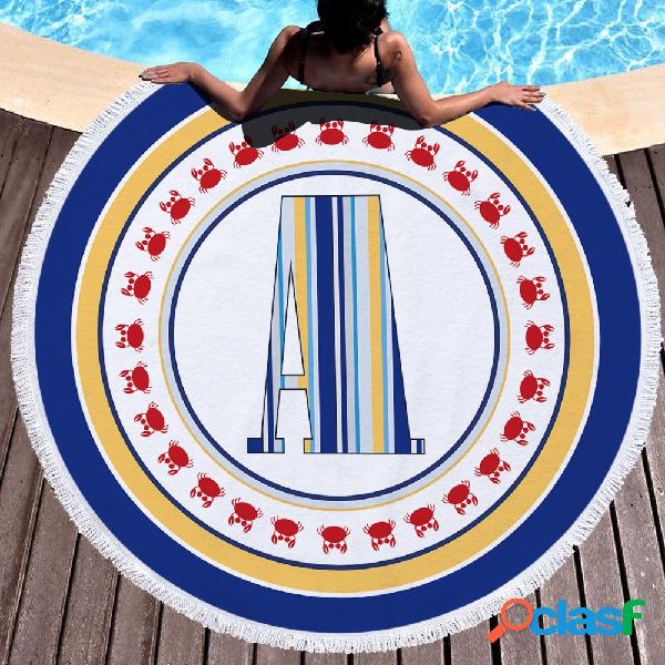 Alfabeto multi-cor ABC Padrão microfibra franjada Praia