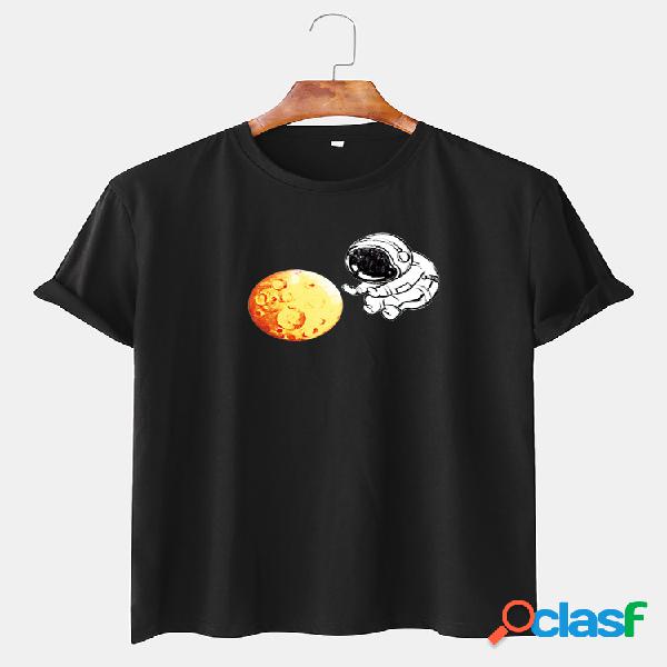 Astronauta dos desenhos animados para homens Padrão Print