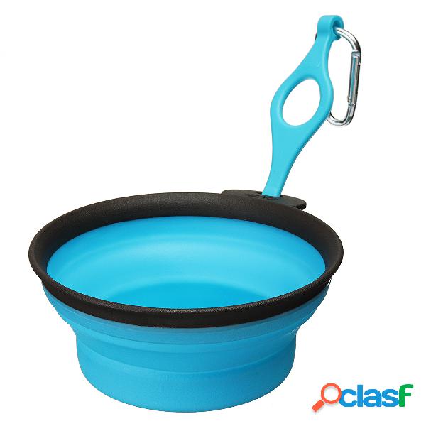 Bacia de água dobrável & portátil do alimento do curso do