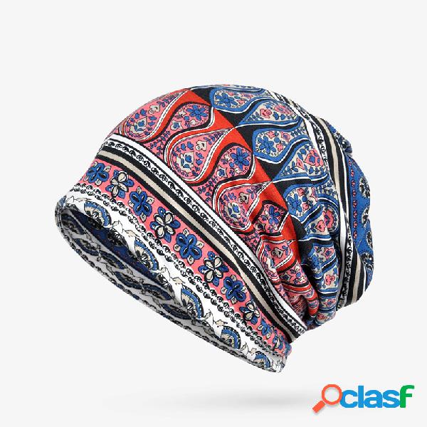 Beanie Bandada Lenço De Algodão Estampada Casual E Chapéu
