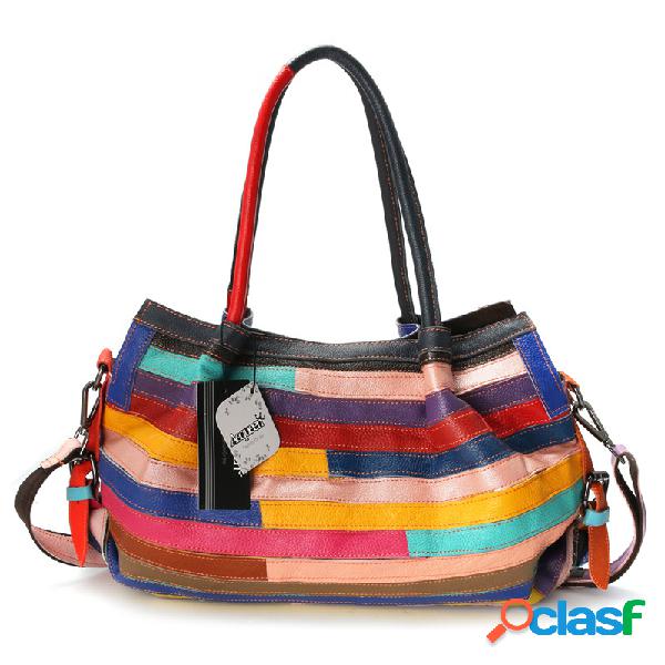 Bolsa Femenina A Tiracolo De Couro Genuíno Vintage Floral