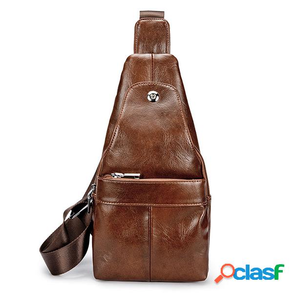 Bolsa Impermeável Casual Transversal Masculina de Peito PU