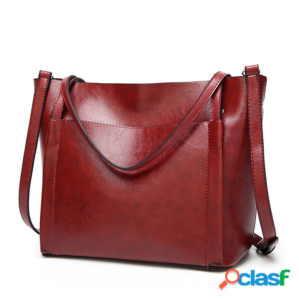 Bolsa Vintage de Couro Bolsa Retro de Ombro Feminina