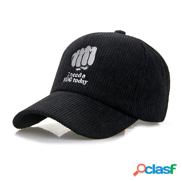Boné Casual de Beisebol de Algodão Punho Bordado Para