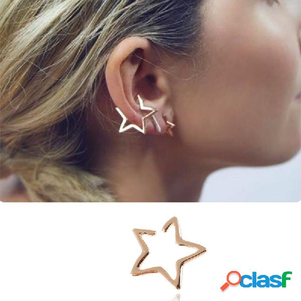 Bonito Ear Stud Brincos 1 PC Oco Aberto Liga Brincos Estrela