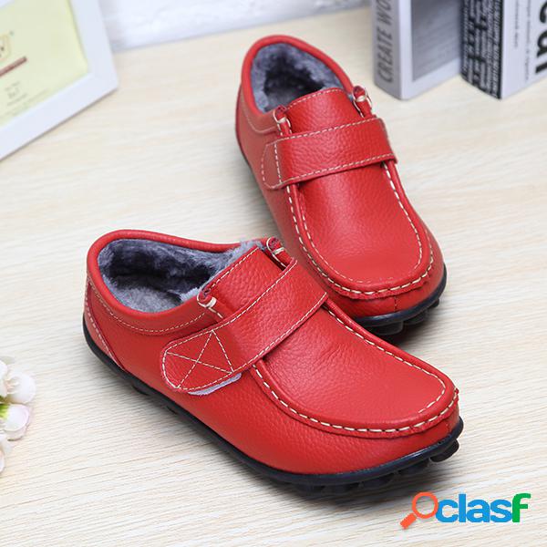 Botas Planas Tamanho Grande Revestimento em Pelô Hook Loop