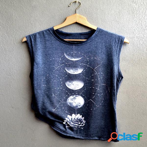 Camisola de alças sem mangas com decote redondo