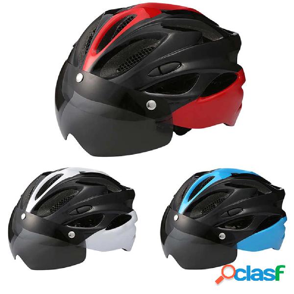 Capacete de ciclismo ultraleve com óculos de viseira