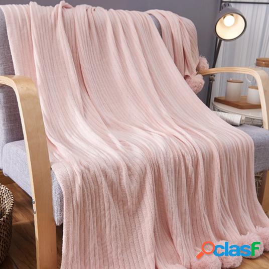 Cobertor de linho de 150x100cm texturizado sólido Soft