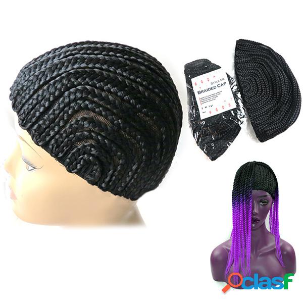 Cornrow Wig Cap ajustável Crochet trançado tecelagem Cap