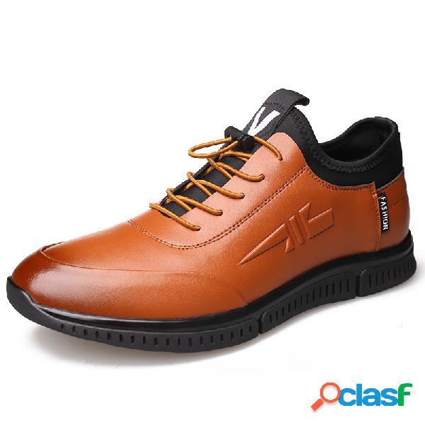 Couro de microfibra de homens confortável Soft Sole Elastic