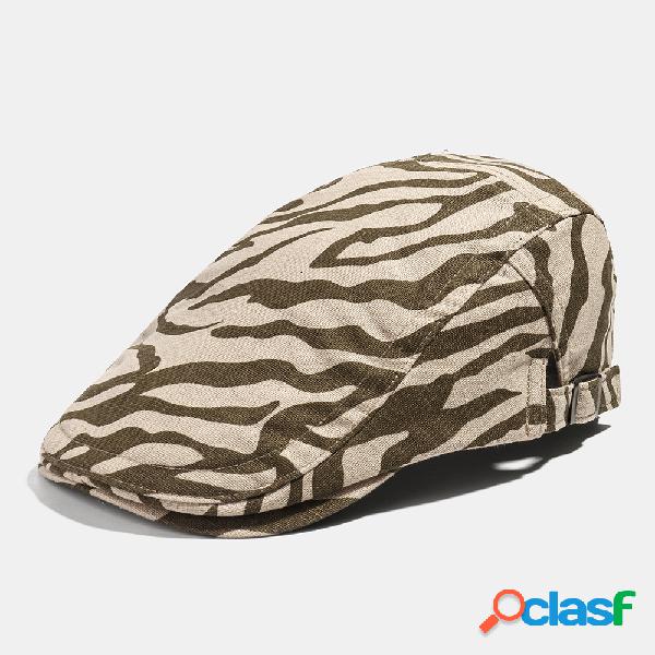 Cáqui Beret Cap Algodão Diversos padrões Cap plana