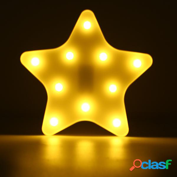 Cute Star LED Night Light Bateria da bateria da parede Baby