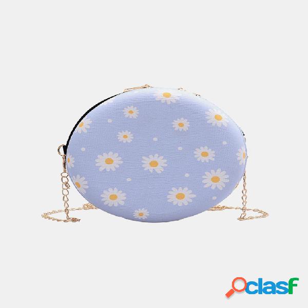 Daisy Dotted Mulheres Printed Chain Shoulder Bolsa