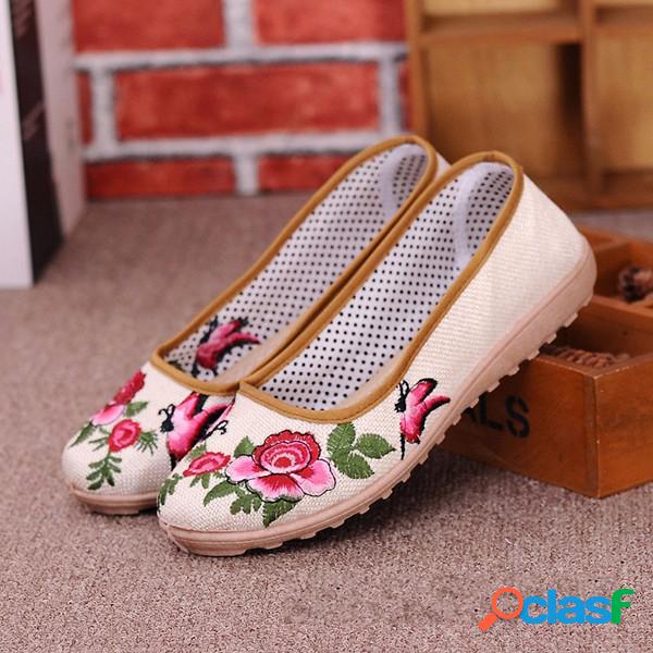 Deslizamento De Impressão Floral Em Sapatos Respirável