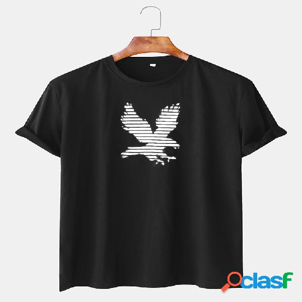 Eagle Padrão T-shirt casual de verão de manga curta para