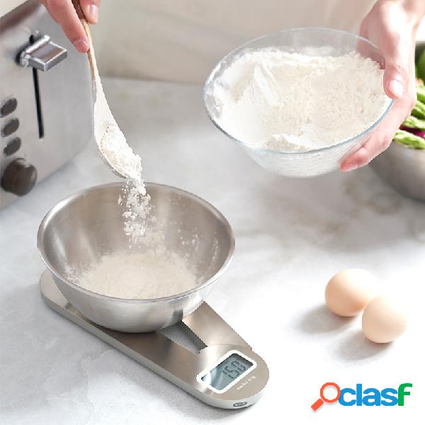 Escala de cozinha dobrável de aço inoxidável Digital 1g /