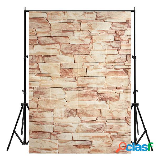 Estúdio de vinil 5x7FT Stone Wall Photography Backdrop