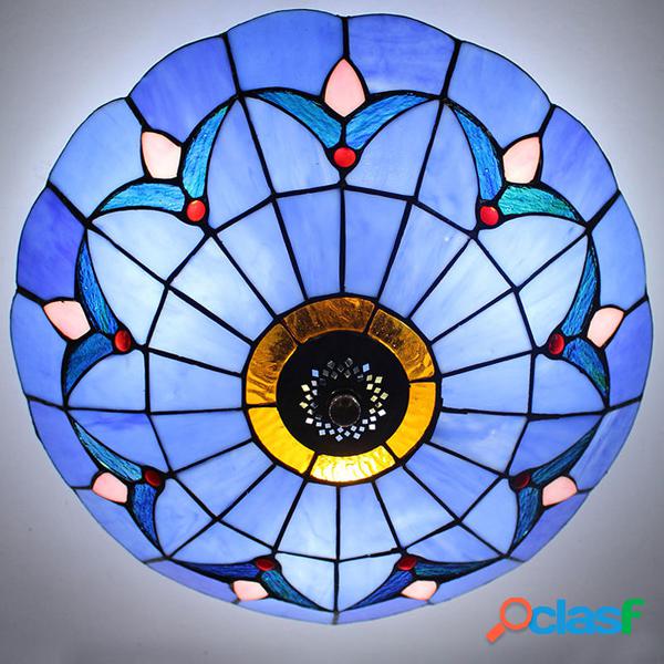 Estilo Europeu Cor Azul Luminária de Teto de Vidro de