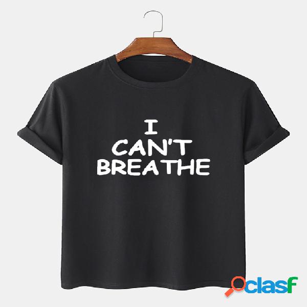 Eu não consigo respirar camisas de slogan 100% algodão de