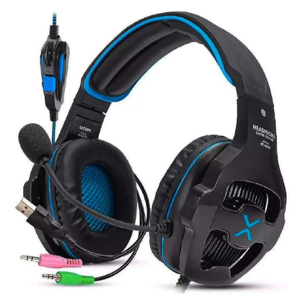 Fone de Ouvido Headset Gamer Super Bass USB P2 duplo