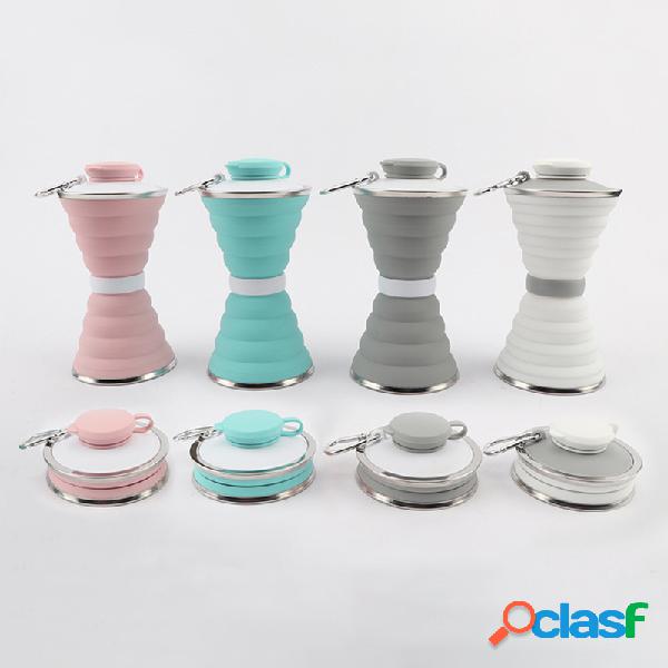 Garrafa de água dobrável Silicone portátil de grande