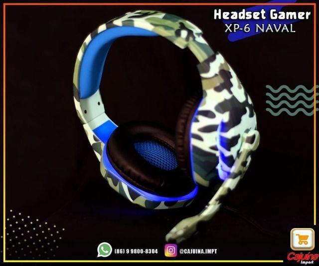 Headset Gamer com Led XP-6 Camuflado m19hg06ld20