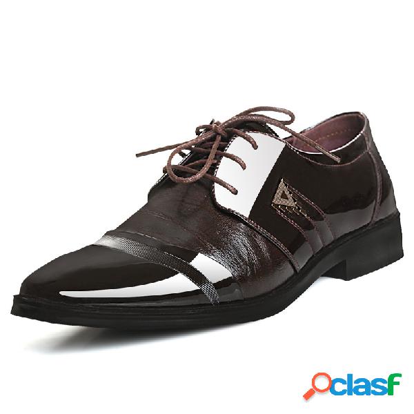 Homens Classic Cap Toe Lace Up Comfy Business Sapatos