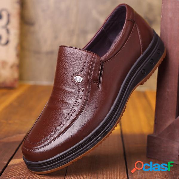 Homens Classic Soft Sapatos de couro formais casuais de