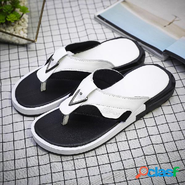 Homens Clip Toe Comfy Soft Sole Water Friendly Casuais Flip