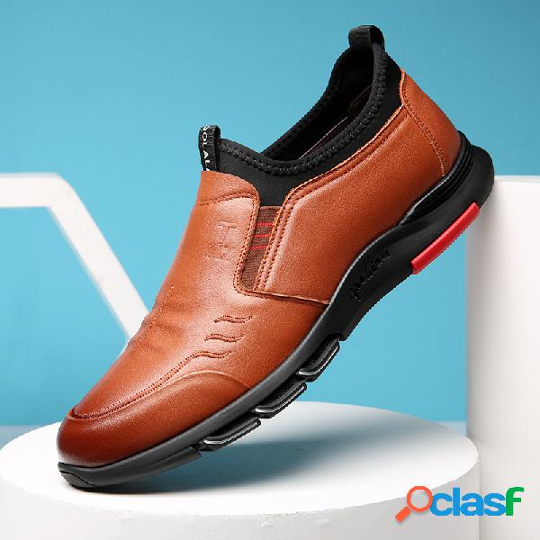 Homens Confortável Toe Redondo Soft Sole Business Casual