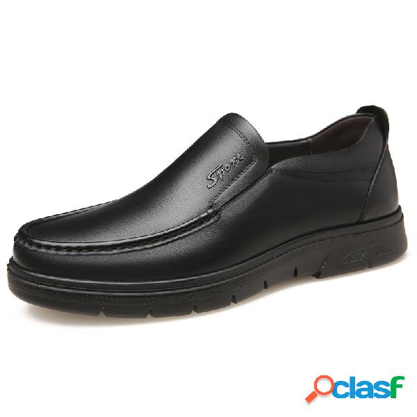 Homens Couro Genuíno Non Slip Slip On Soft Sapatos Casuais